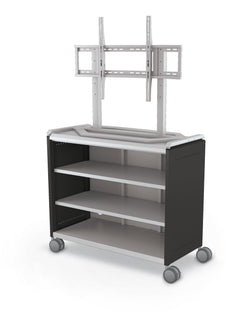 Mooreco Compass Cabinet Maxi H2 Standard Back and Side Panels, No Doors with Shelves, Casters and TV Mount (MOR-B3A1X1D1A0)