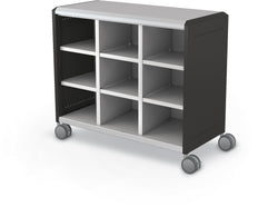 Mooreco Compass Cabinet Maxi H2 Standard Back and Side Panels, No Doors with Cubbies and Casters (MOR-B3A1X1E1X0)