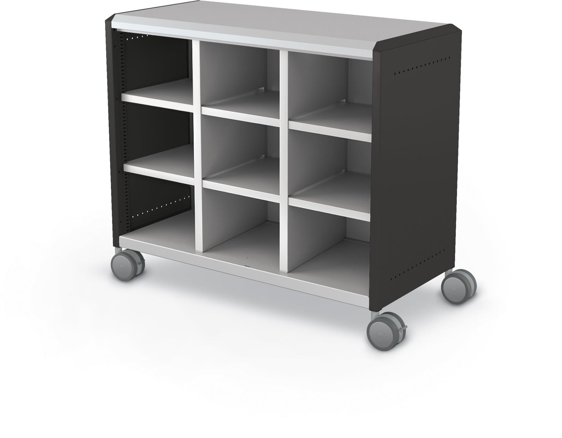 Mooreco Compass Cabinet Maxi H2 Standard Back and Side Panels, No Doors with Cubbies and Casters (MOR-B3A1X1E1X0) - SchoolOutlet