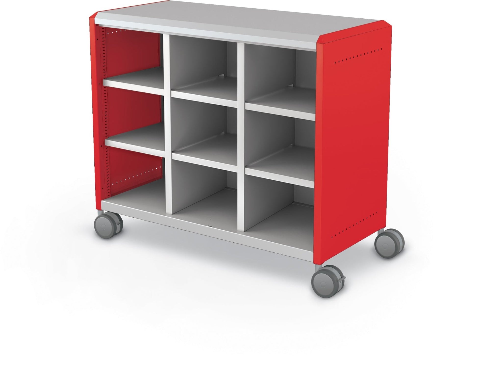 Mooreco Compass Cabinet Maxi H2 Standard Back and Side Panels, No Doors with Cubbies and Casters (MOR-B3A1X1E1X0) - SchoolOutlet