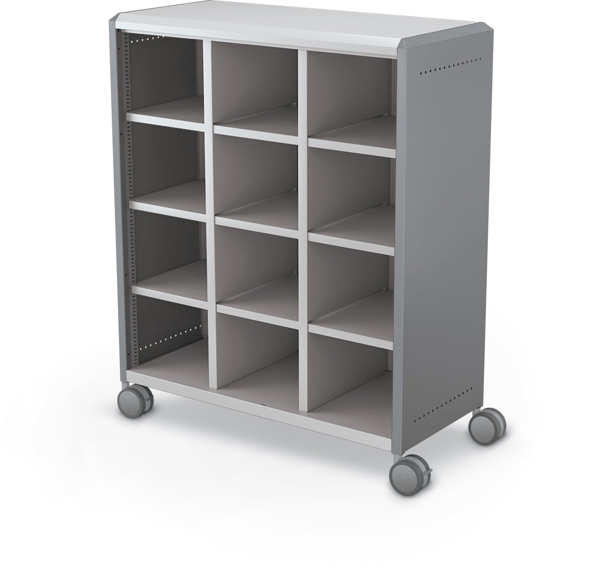 Mooreco Compass Cabinet Maxi H3 Standard Back and Side Panels, No Doors with Cubbies and Casters (MOR-C3A1X1E1X0) - SchoolOutlet