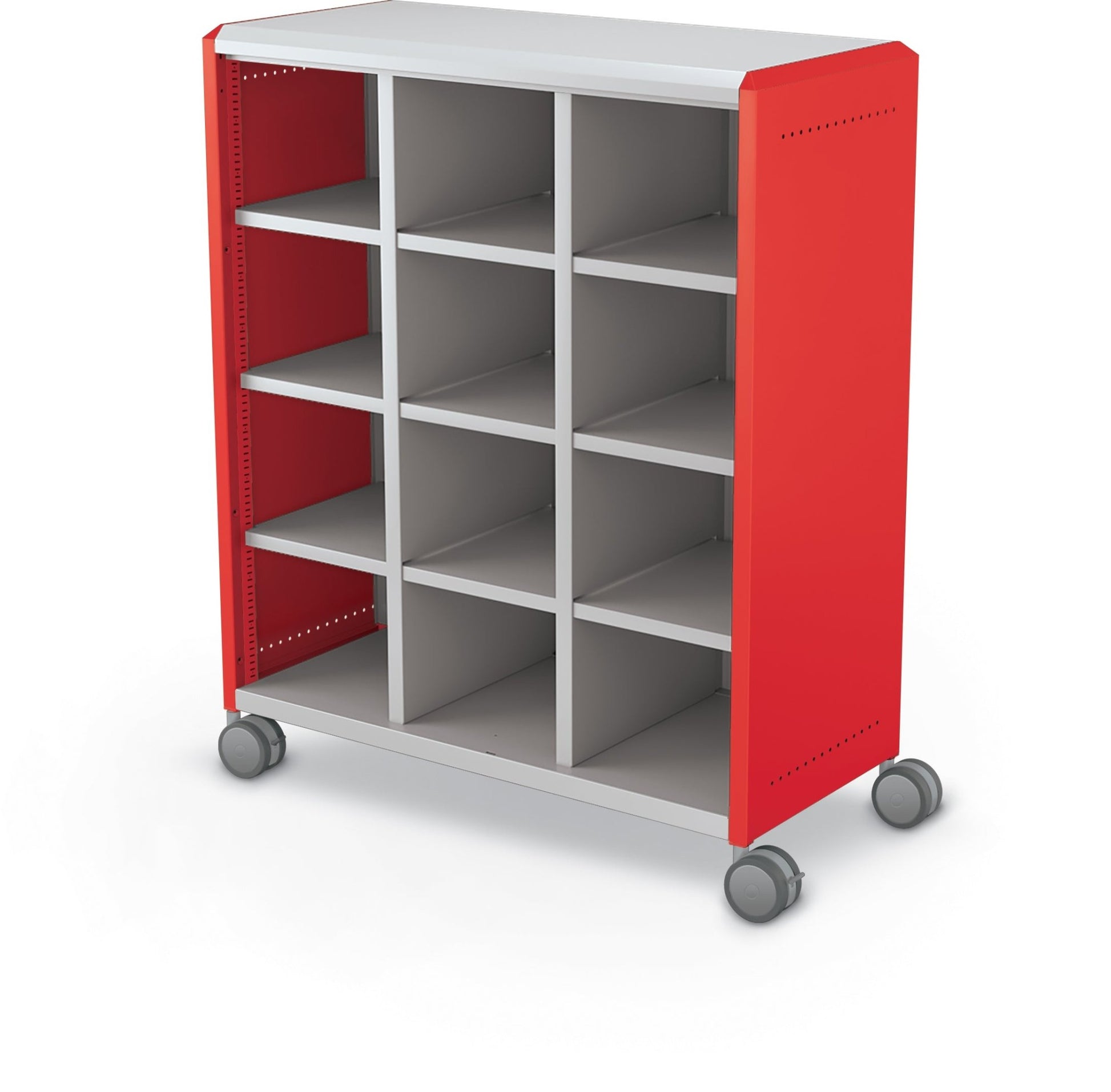 Mooreco Compass Cabinet Maxi H3 Standard Back and Side Panels, No Doors with Cubbies and Casters (MOR-C3A1X1E1X0) - SchoolOutlet