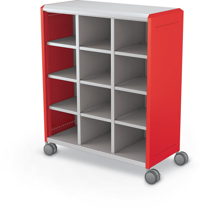 Mooreco Compass Cabinet Maxi H3 Standard Back and Side Panels, No Doors with Cubbies and Casters (MOR-C3A1X1E1X0) - SchoolOutlet