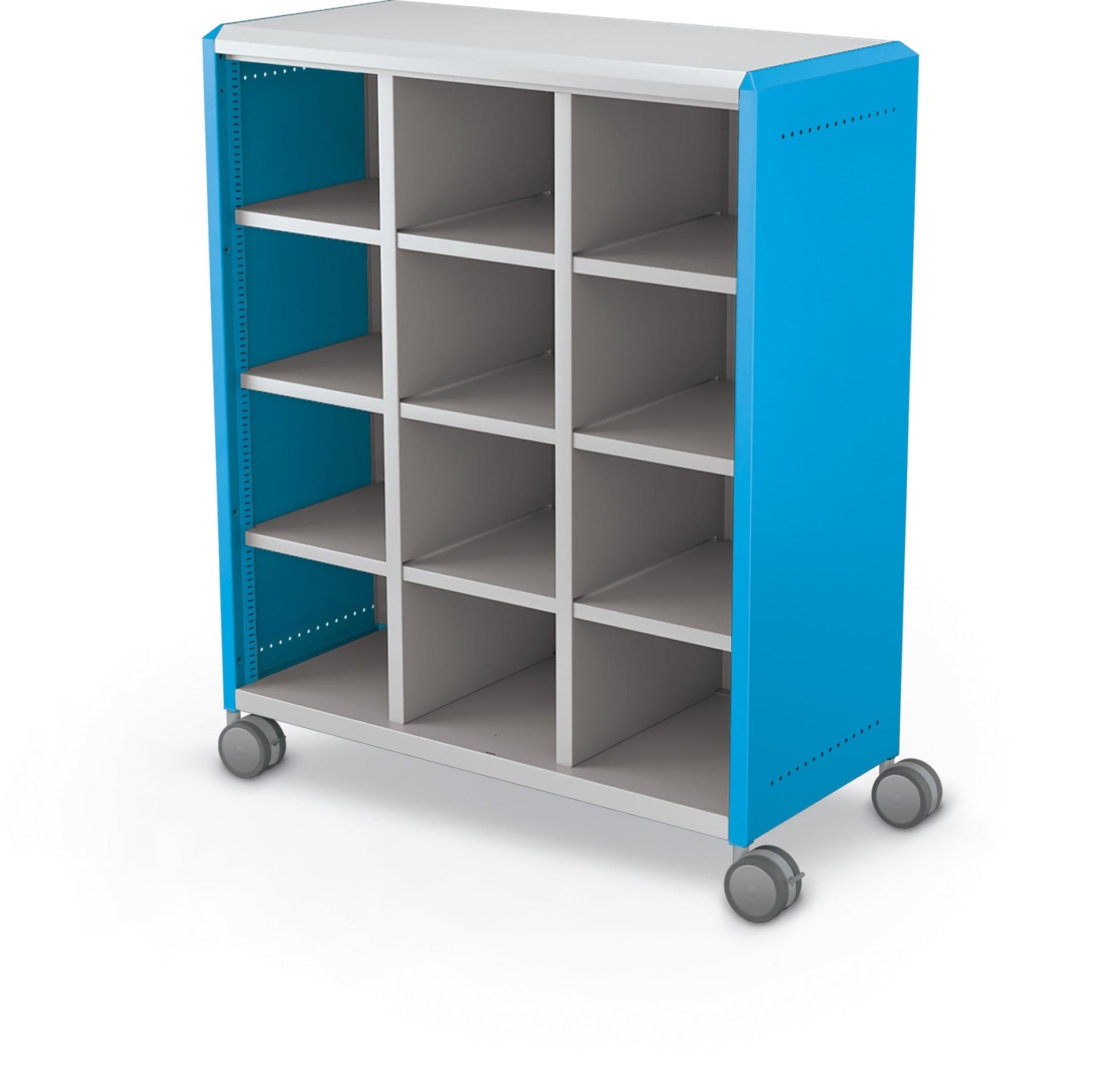 Mooreco Compass Cabinet Maxi H3 Standard Back and Side Panels, No Doors with Cubbies and Casters (MOR-C3A1X1E1X0) - SchoolOutlet