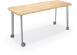 Mooreco Akt Table – 24"D x 60"W Rectangle, Laminate or Butcher Block Top , Fixed Height Available in 29"H, 36"H, or 42"H