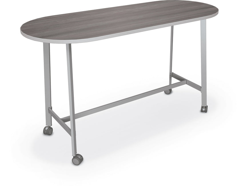 Mooreco Akt Table – 30"D x 72"W Racetrack, Laminate Top, Fixed Height Available in 29"H, 36"H, or 42"H - SchoolOutlet