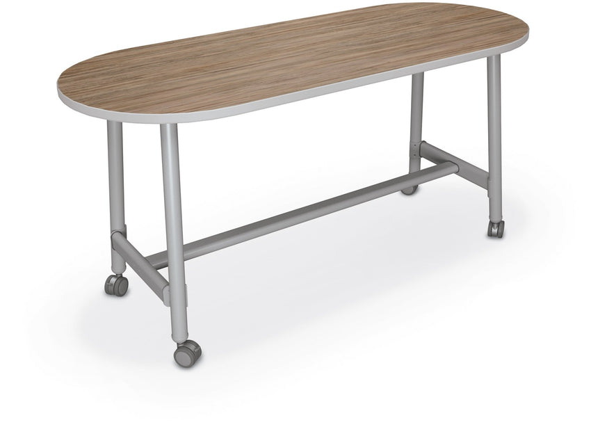 Mooreco Akt Table – 30"D x 72"W Racetrack, Laminate Top, Fixed Height Available in 29"H, 36"H, or 42"H - SchoolOutlet