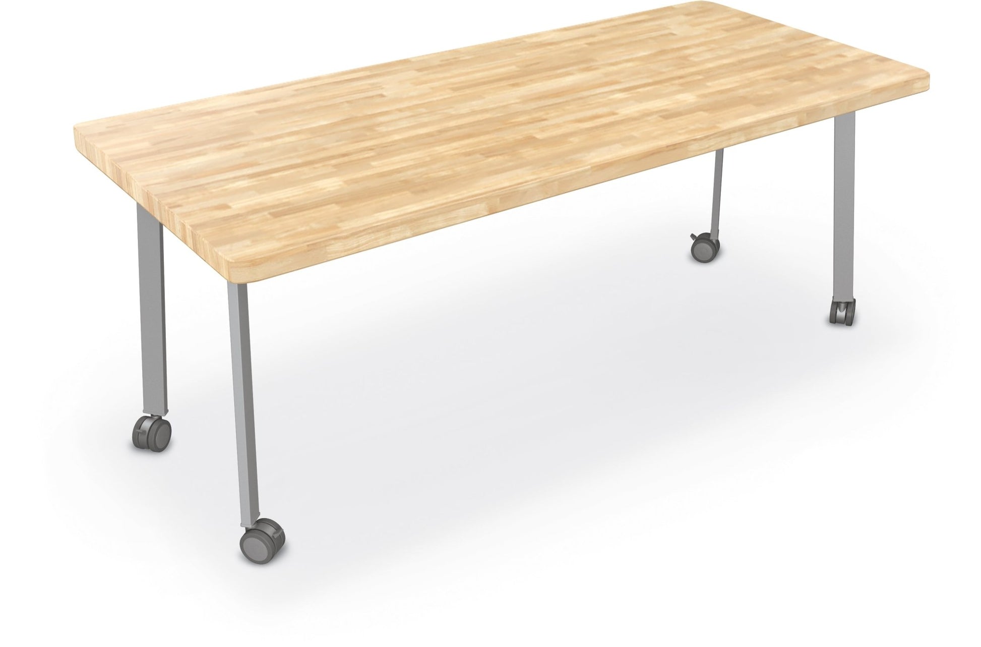 Mooreco Akt Table – 30"D x 72"W Rectangle, Laminate or Butcher Block Top, Fixed Height Available in 29"H, 36"H, or 42"H - SchoolOutlet