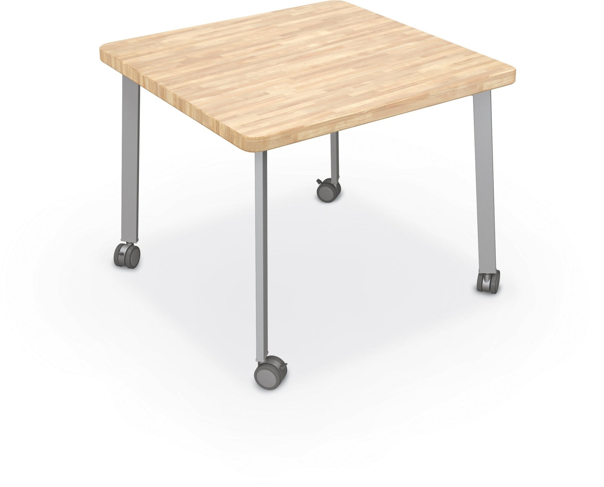 Mooreco Akt Table – 36" Square, Laminate or Butcher Block Top, Fixed Height Available in 29"H, 36"H, or 42"H - SchoolOutlet