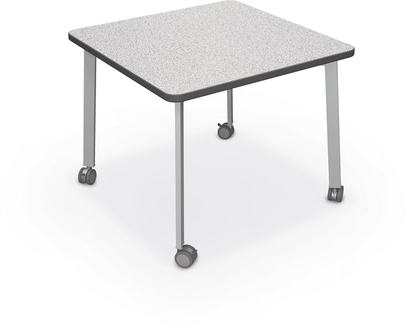 Mooreco Akt Table – 36" Square, Laminate or Butcher Block Top, Fixed Height Available in 29"H, 36"H, or 42"H - SchoolOutlet