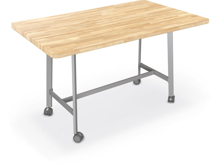 Mooreco Akt Table – 36"D x 60"W Rectangle, Laminate or Butcher Block Top, Fixed Height Available in 29"H, 36"H, or 42"H - SchoolOutlet