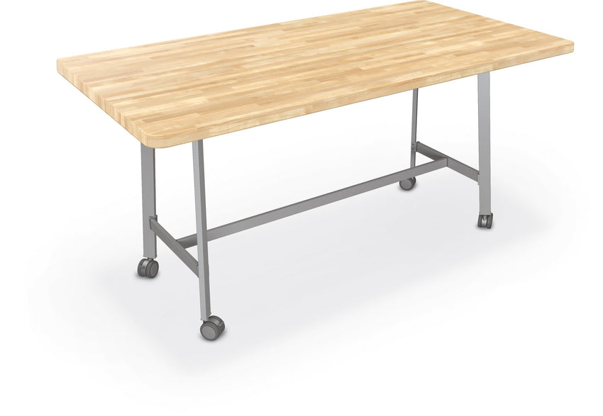 Mooreco Akt Table – 36"D x 72"W Rectangle, Laminate or Butcher Block Top, Fixed Height Available in 29"H, 36"H, or 42"H - SchoolOutlet