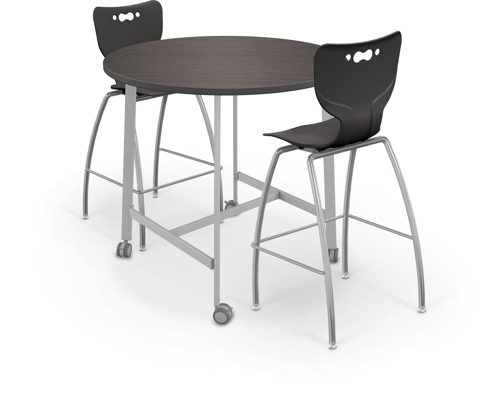 Mooreco Akt Table – 48" Round, Laminate Top, Fixed Height Available in 29"H, 36"H, or 42"H - SchoolOutlet
