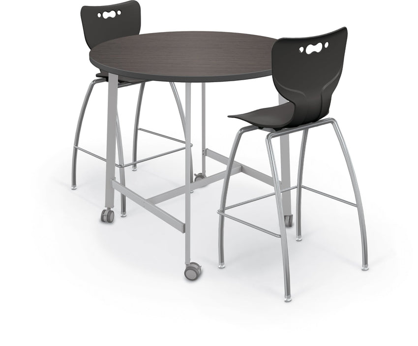 Mooreco Akt Table – 48" Round, Laminate Top, Fixed Height Available in 29"H, 36"H, or 42"H - SchoolOutlet