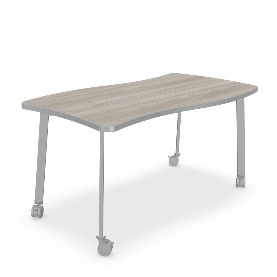 Mooreco Akt Table – Wavy Rectangle, Laminate Top, Fixed Height Available in 29"H, 36"H, or 42"H - SchoolOutlet