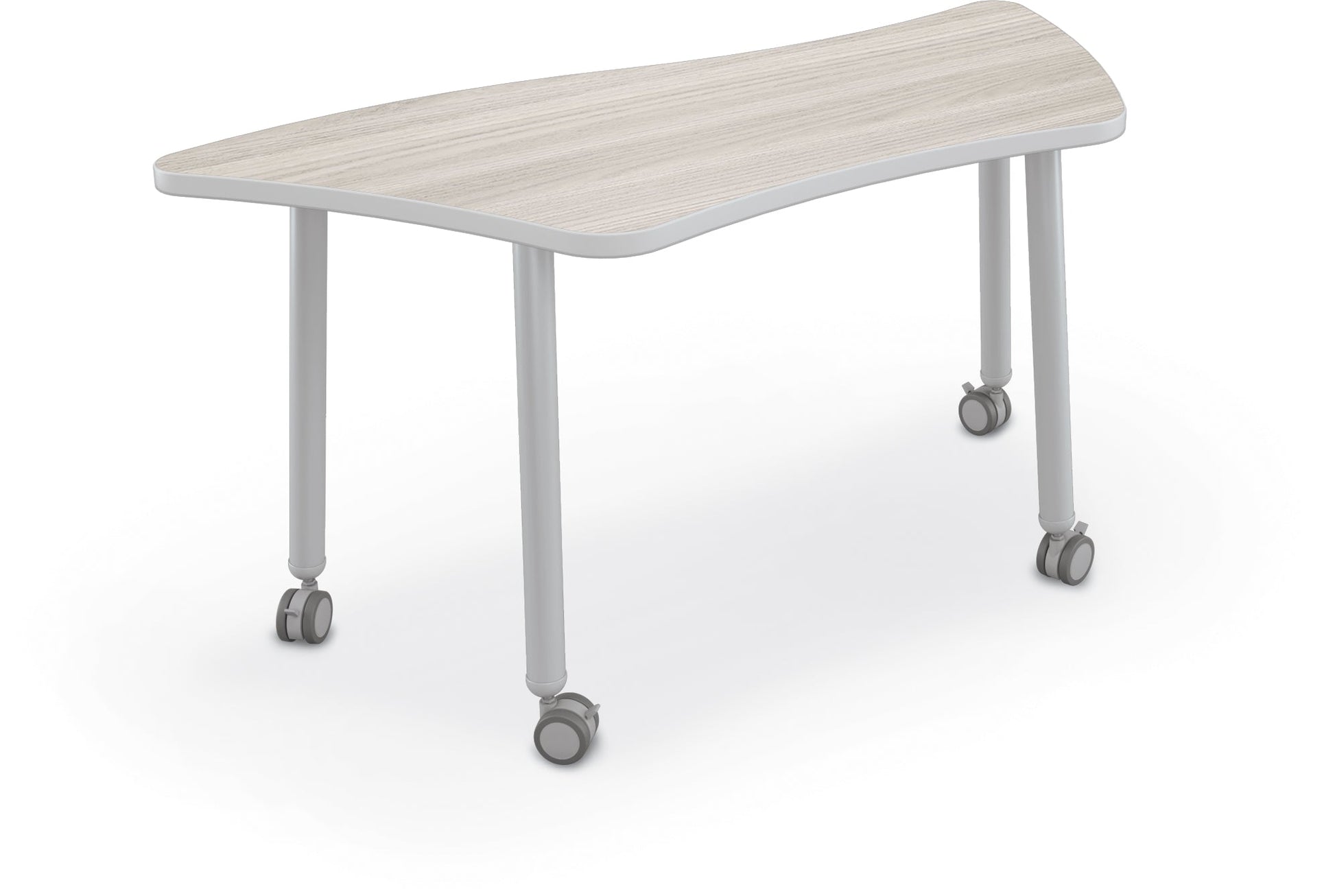 Mooreco Akt Table – Wavy Trapezoid, Laminate Top, 29" Height - SchoolOutlet