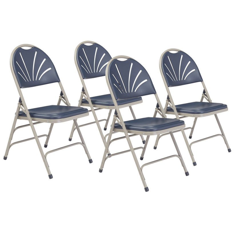 NPS 1100 Series Deluxe Polyfold Fan Back Triple Brace Double Hinge folding chair (National Public Seating NPS-1100) - SchoolOutlet
