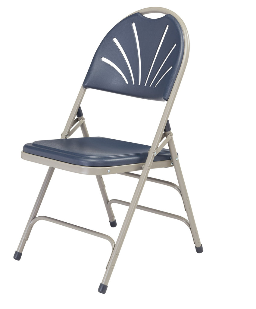 NPS 1100 Series Deluxe Polyfold Fan Back Triple Brace Double Hinge folding chair (National Public Seating NPS-1100) - SchoolOutlet