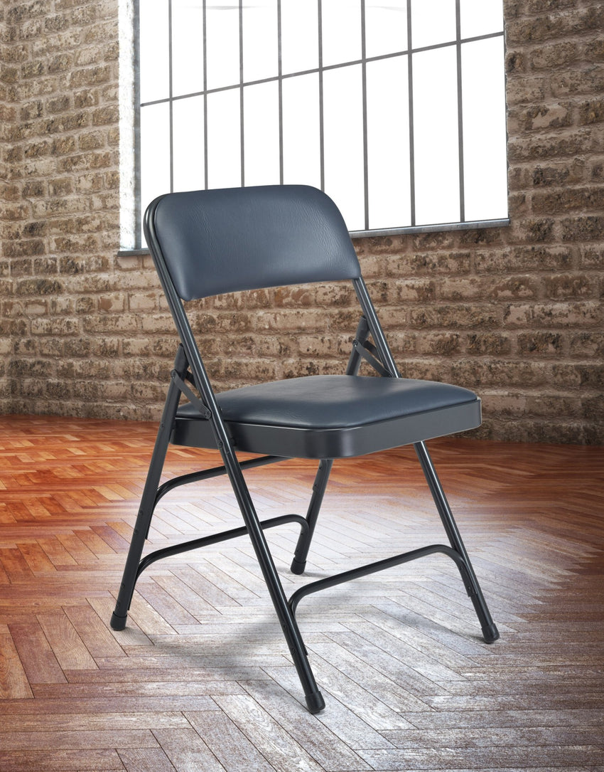 NPS 1300 Series Vinyl Upholstered Premium Folding Chair Triple Brace Double Hinge (National Public Seating NPS-1300) - SchoolOutlet