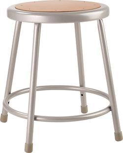 NPS 18" H Heavy Duty Steel Stool with Hardboard Seat (National Public Seating NPS-6218)