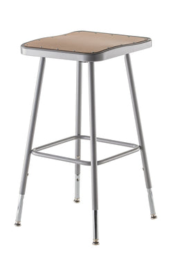 NPS 25" - 33" H Adjustable Height Stool with Hardboard Seat (National Public Seating NPS-6324H)