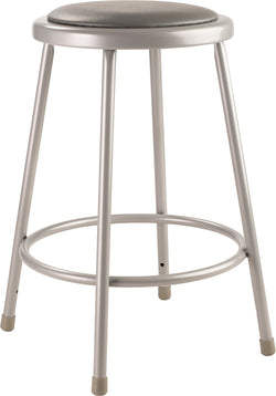 NPS 24" H Heavy Duty Steel Stool with Padded Seat (National Public Seating NPS-6424)