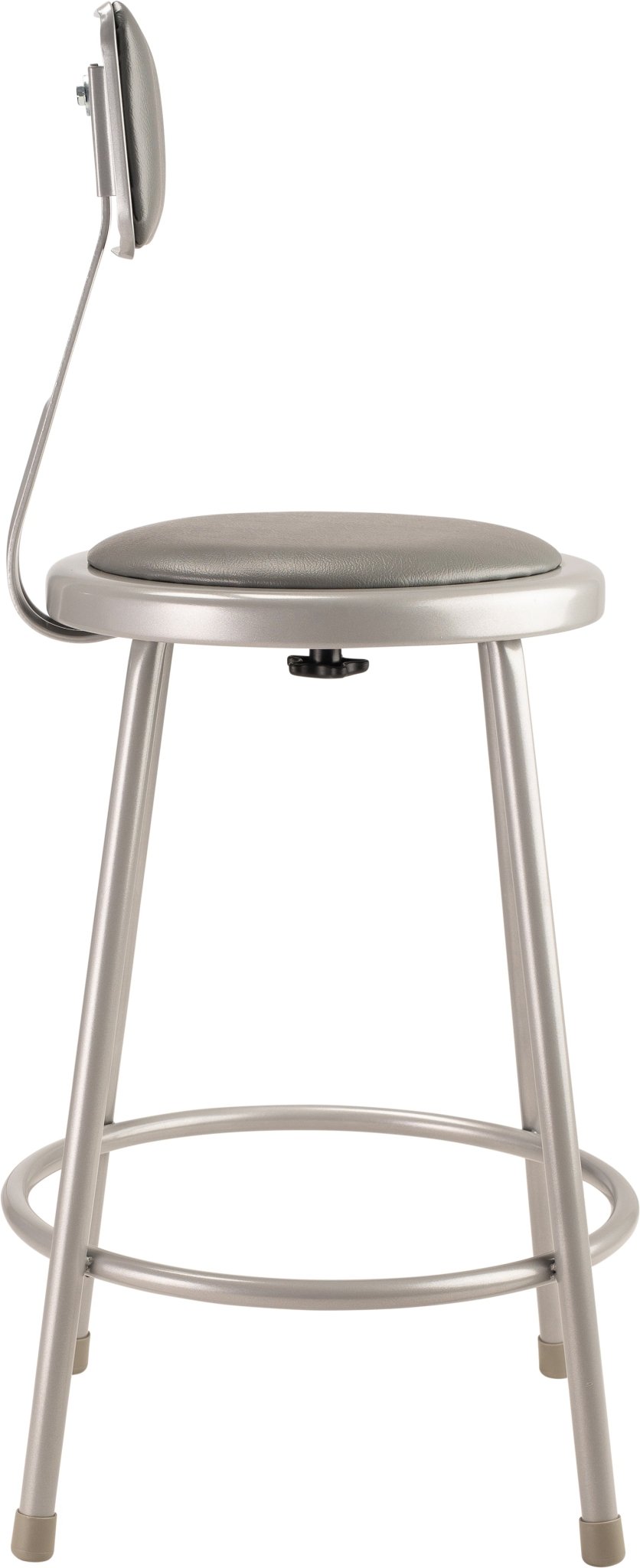 NPS 24" H Heavy Duty Steel Stool with Padded Seat and Backrest (National Public Seating NPS-6424B) - SchoolOutlet
