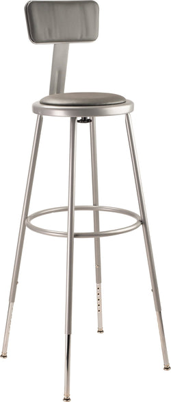 NPS 31" - 39" H Adjustable Height Padded Seat with Backrest (National Public Seating NPS-6430HB)