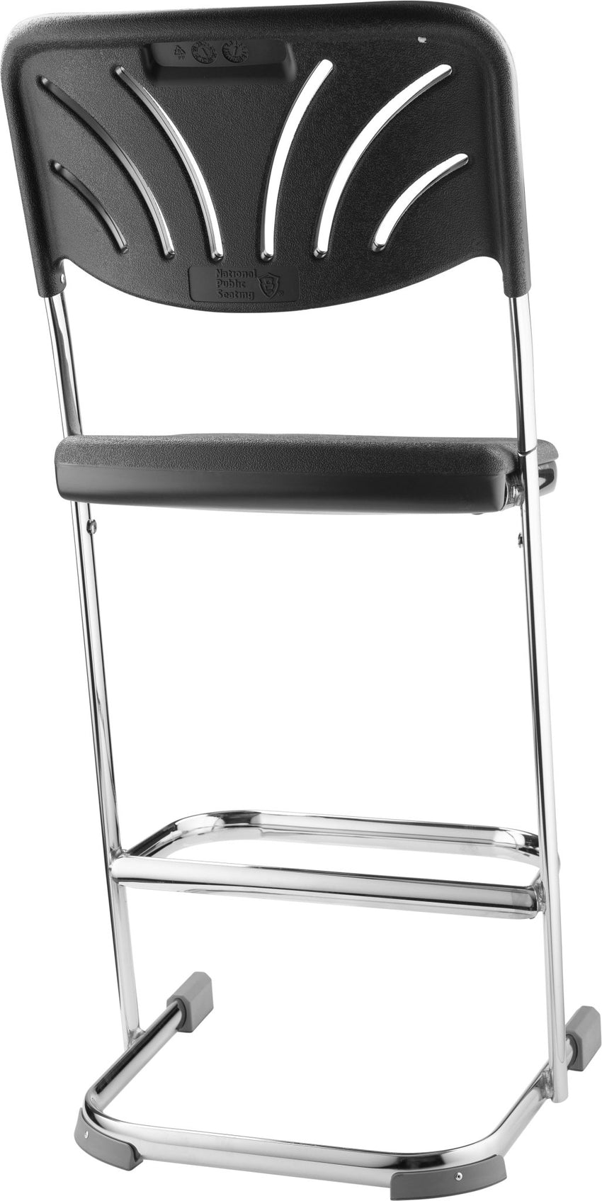 NPS Elephant Z-stool 24" H Stool with Blow Molded Seat and Backrest (National Public Seating NPS-6624B) - SchoolOutlet