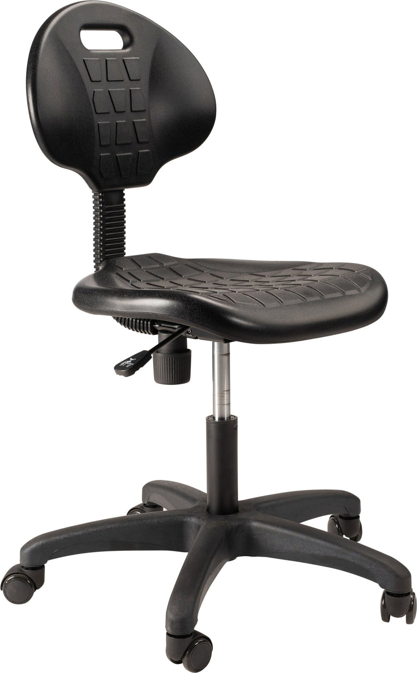 NPS Polyurethane Task Chair, 16" - 21" Height, Black (National Public Seating NPS-6716HB) - SchoolOutlet