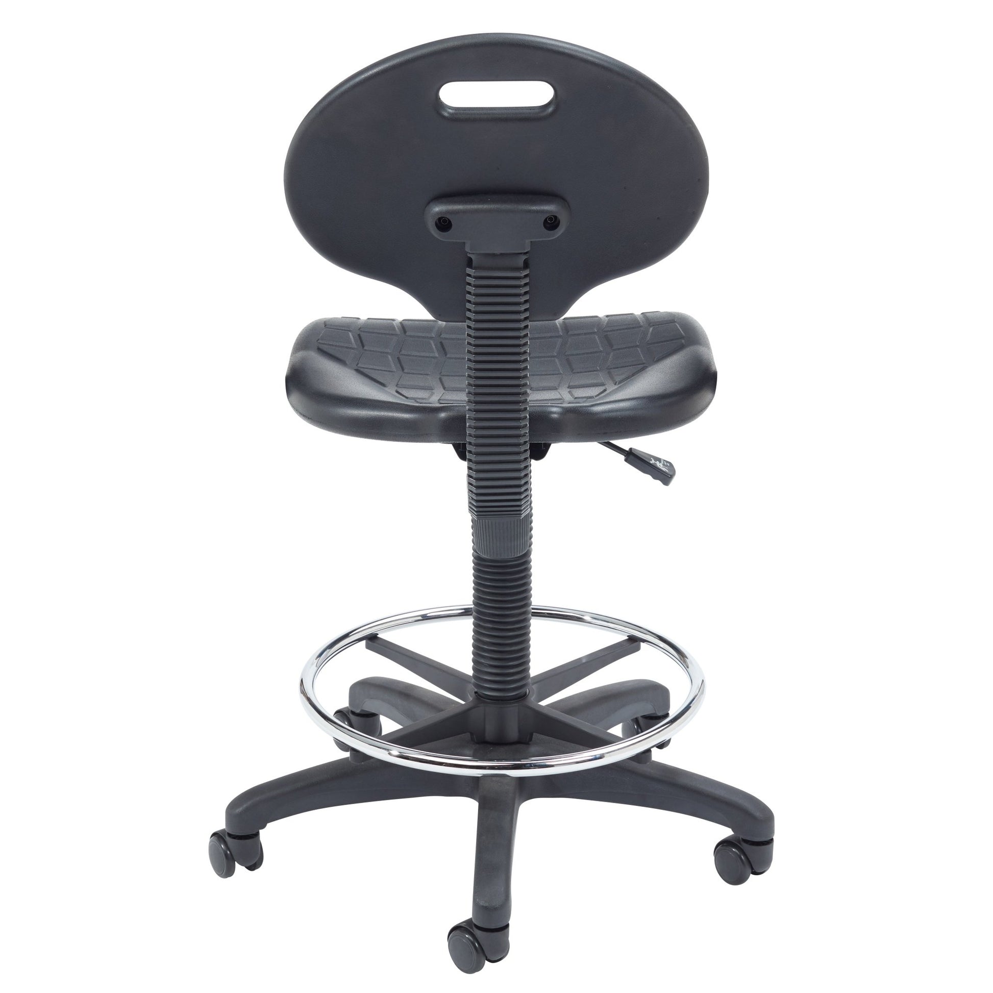 Lab and Science Shop Stool Polyurethane Seat and Backrest adjusts 22" - 32" H - for Offices, Classrooms, Science and STEM Labs (National Public Seating NPS-6722HB) - SchoolOutlet