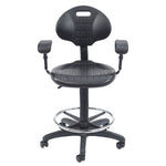 NPS Kangaroo Shop Stool Polyurethane Seat and Backrest with Arms adjusts 22