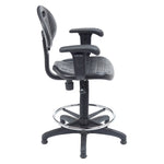 NPS Kangaroo Shop Stool Polyurethane Seat and Backrest with Arms adjusts 22