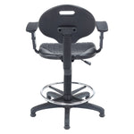 NPS Kangaroo Shop Stool Polyurethane Seat and Backrest with Arms adjusts 22