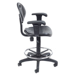 NPS Kangaroo Shop Stool Polyurethane Seat and Backrest with Arms adjusts 22