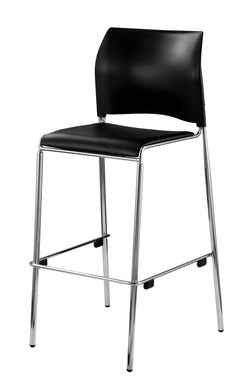 NPS 8700 Series Cafetorium Plush Vinyl Barstools - Padded Seat (National Public Seating NPS-8710B-11-10)