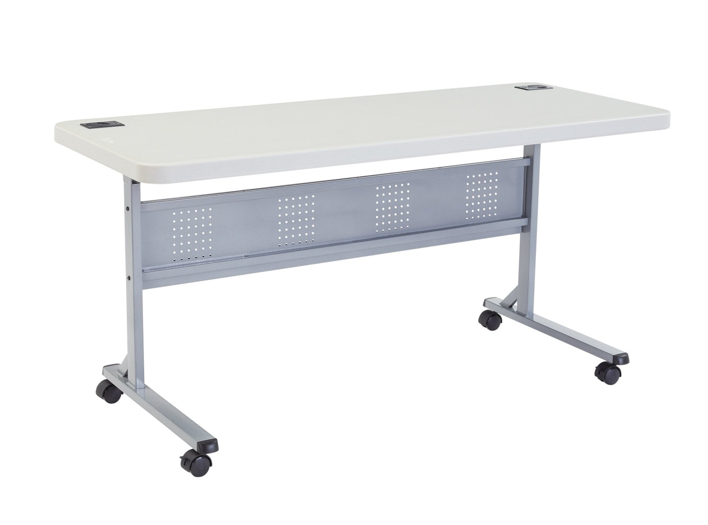 NPS Plastic Flip-N-Store Training Table 24"W x 60"L (National Public Seating BPFT-2460) - SchoolOutlet