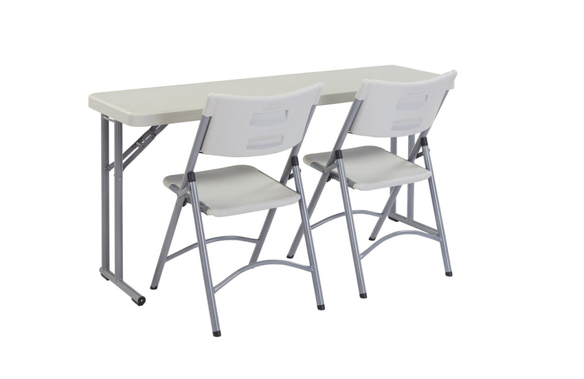 NPS Lightweight Plastic Folding Training Table - 18"W x 61"L (National Public Seating NPS-BT1860) - SchoolOutlet