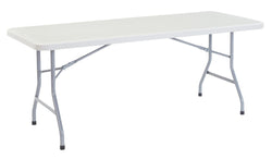 NPS Lightweight Plastic Top Folding Table - 30"W x 72"L (National Public Seating NPS-BT3072)
