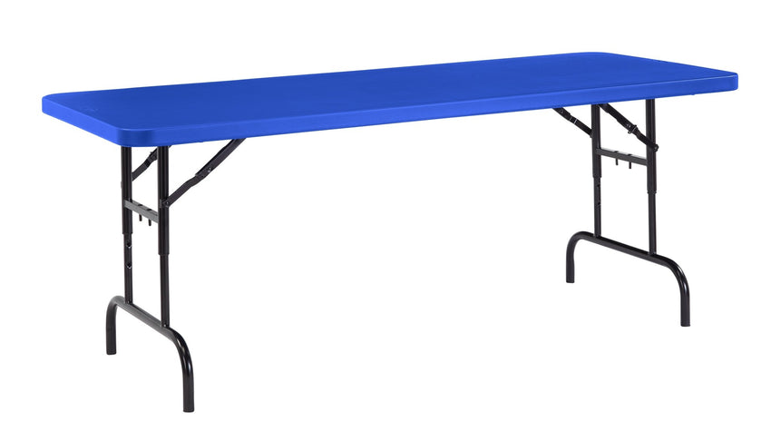 NPS Colorful Plastic Folding Table with Adjustable Height - 30"W x 72"L (National Public Seating NPS-BTA3072) - SchoolOutlet