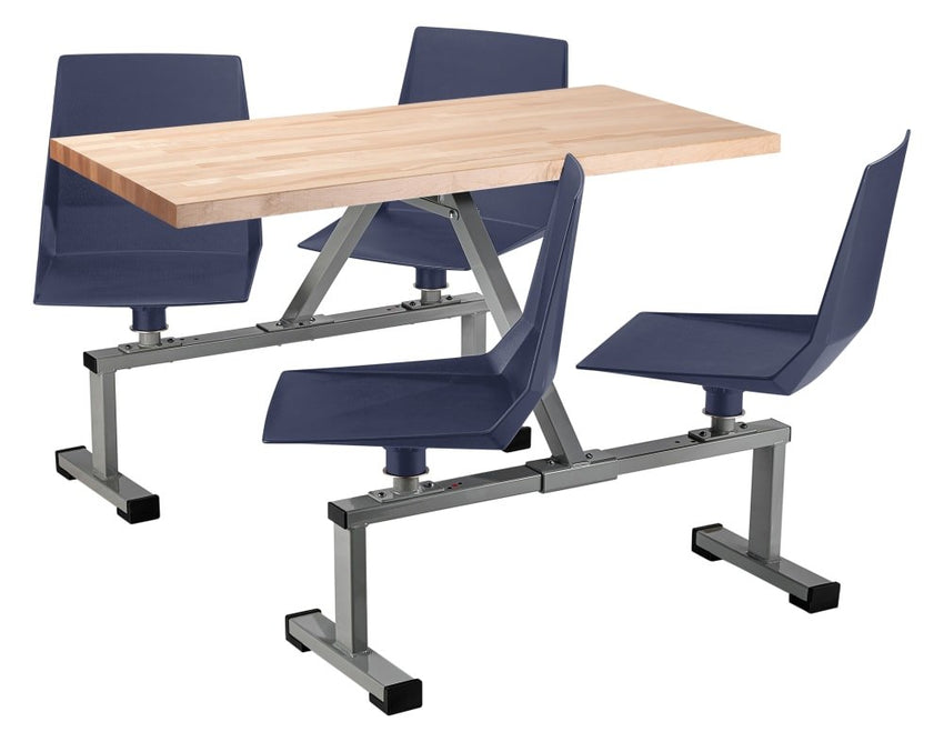 NPS Cluster Swivel Booth, 24x48, Butcherblock Top (National Public Seating NPS-CSBG2448-BB) - SchoolOutlet