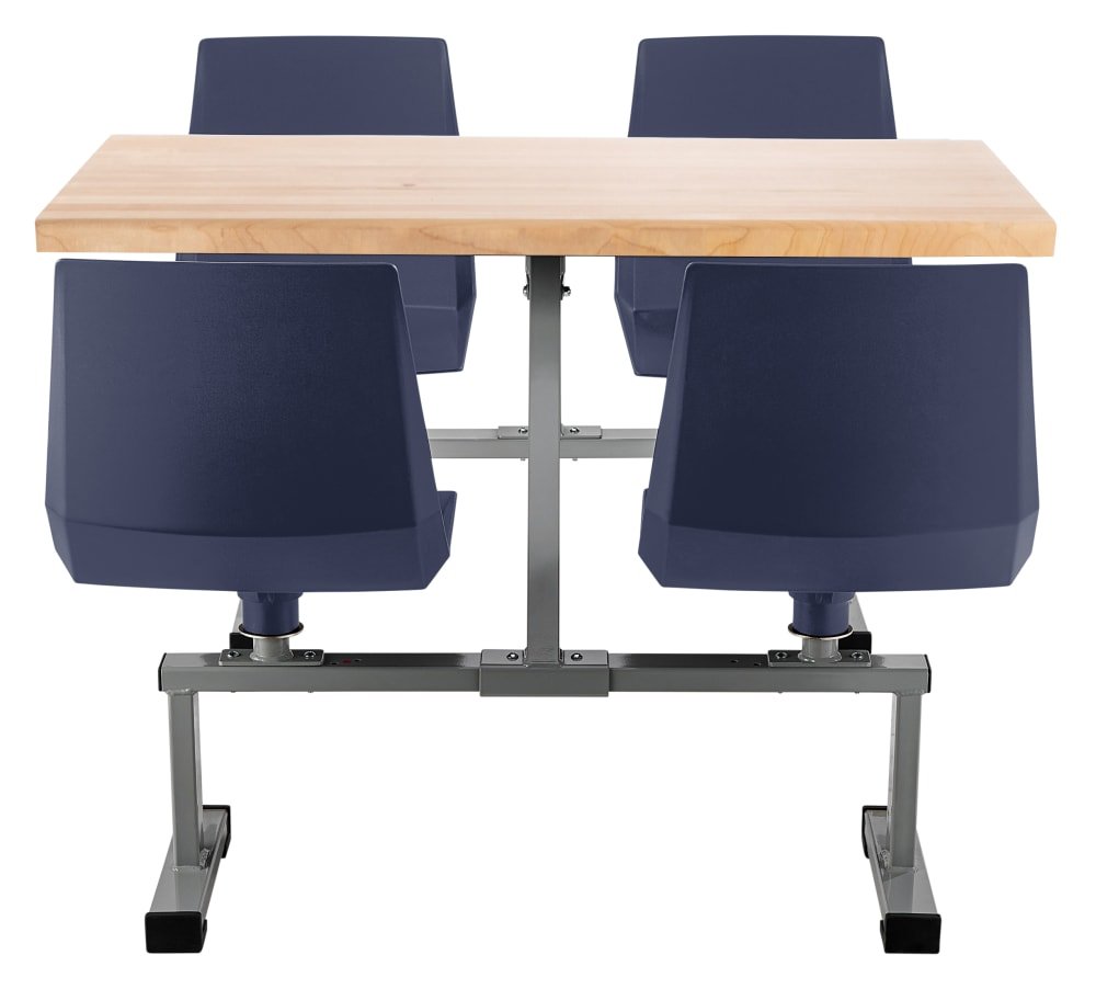 NPS Cluster Swivel Booth, 24x48, Butcherblock Top (National Public Seating NPS-CSBG2448-BB) - SchoolOutlet