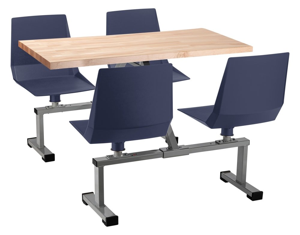 NPS Cluster Swivel Booth, 24x48, Butcherblock Top (National Public Seating NPS-CSBG2448-BB) - SchoolOutlet