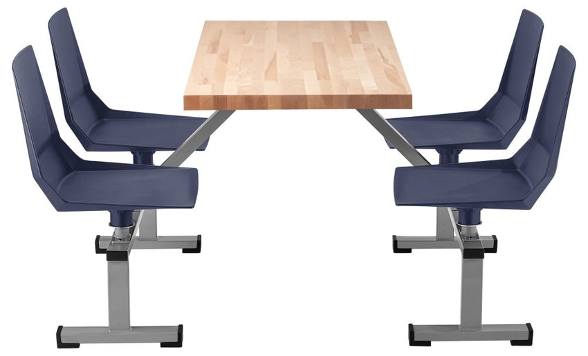 NPS Cluster Swivel Booth, 24x48, Butcherblock Top (National Public Seating NPS-CSBG2448-BB) - SchoolOutlet