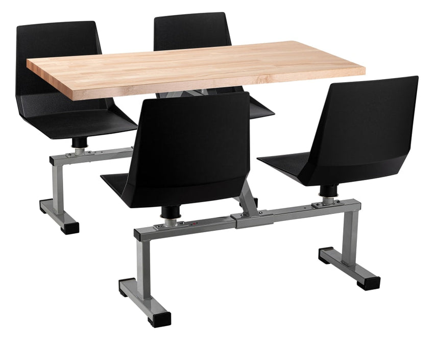 NPS Cluster Swivel Booth, 24x48, Butcherblock Top (National Public Seating NPS-CSBG2448-BB) - SchoolOutlet