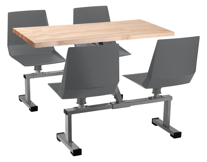 NPS Cluster Swivel Booth, 24x48, Butcherblock Top (National Public Seating NPS-CSBG2448-BB) - SchoolOutlet