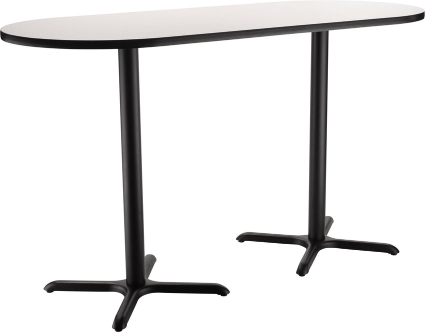 NPS CT43072XB - NPS Cafe Table, 30"x72" Racetrack, "X" Base, 42" Height (National Public Seating NPS-CT43072XB) - SchoolOutlet