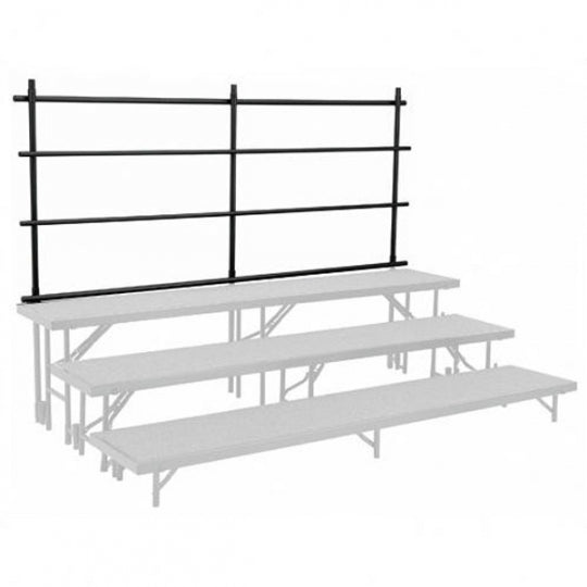NPS Back Guardrail for 18" x 32" Tapered Risers (National Public Seating NPS-GRR32T) - SchoolOutlet