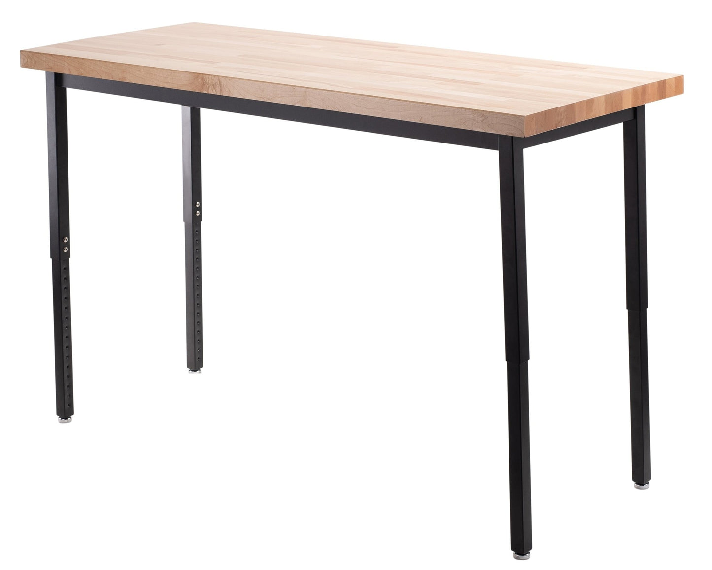 NPS Height Adjustable Utility Table, 24" X 54", Butcherblock Top (National Public Seating NPS-HDT3-2454B) - SchoolOutlet