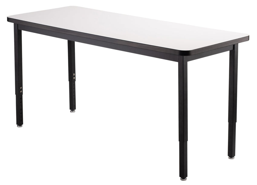 NPS Height Adjustable Utility Table, 24" X 54", Whiteboard Top (NationalPublic Seating NPS-HDT3-2454W) - SchoolOutlet